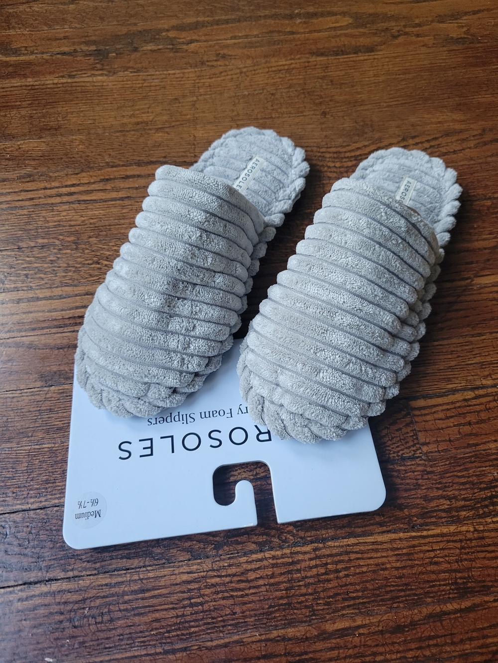 Aerosoles’s Memory Foam Slippers Size Medium 6 1/2 -7 1/2 New Grey Soft Comfy - Picture 11 of 15